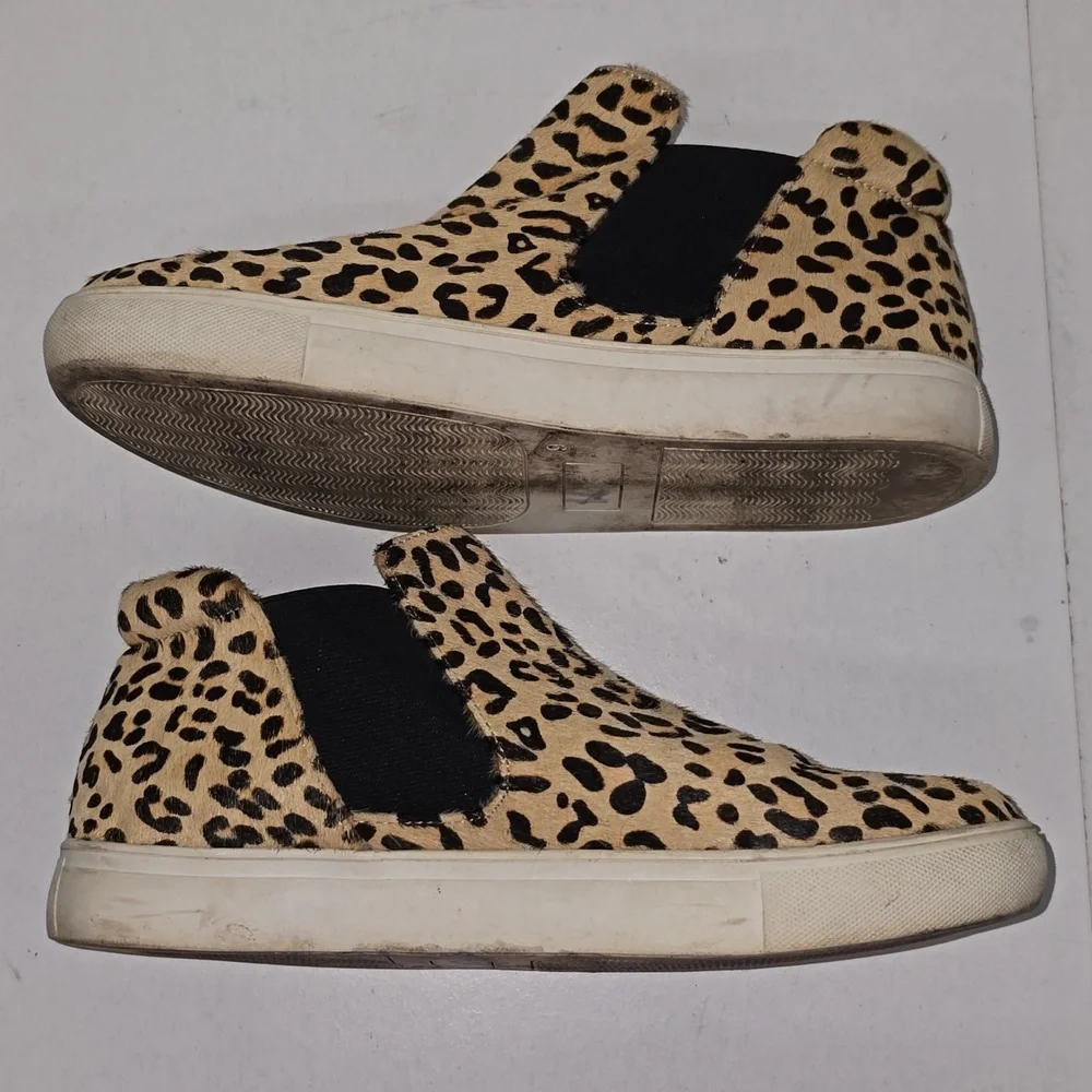 Coconuts by Matisse Harlan Slip On Leather Sneaker Leopard Print Womens Size 9 - Picture 7 of 14